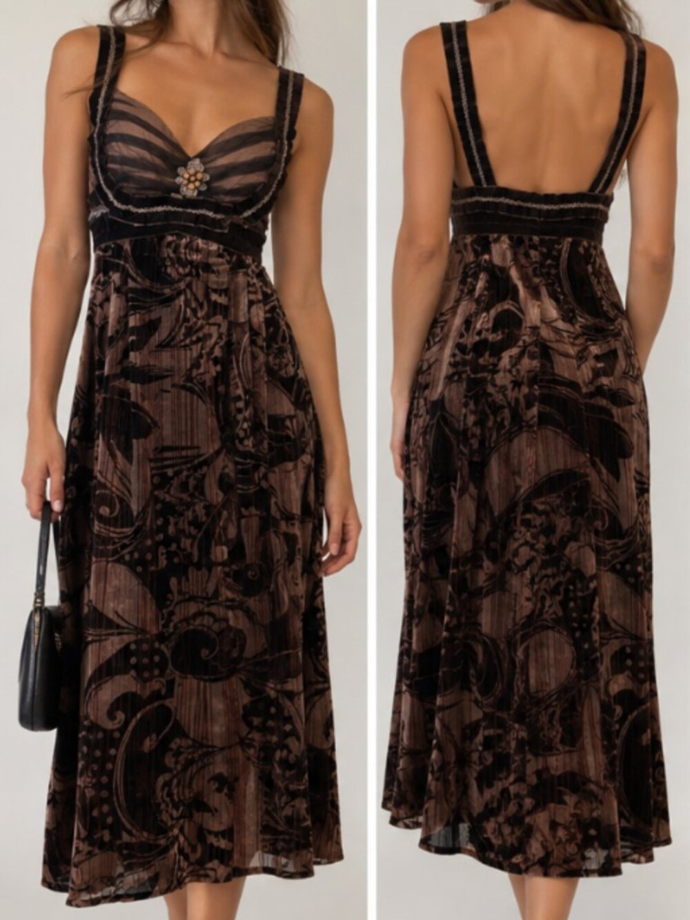 Mixit vintage Deadstock romantic velvet dress size 6 NWT